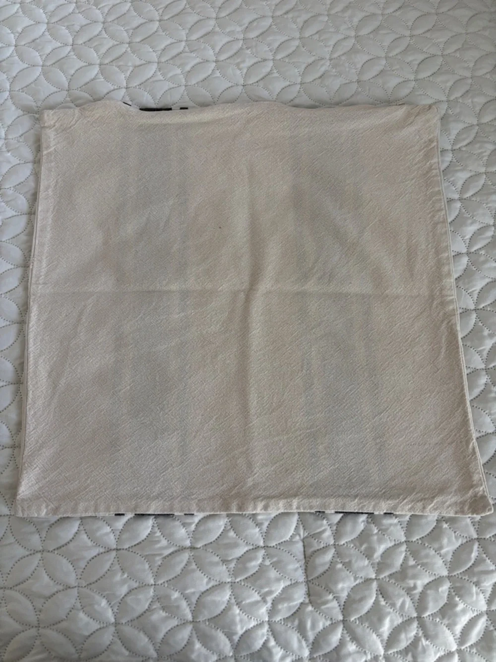 Neutral Striped Throw Pillow Cover - Cream with Dark Gray Stripes 17 inch Sq.